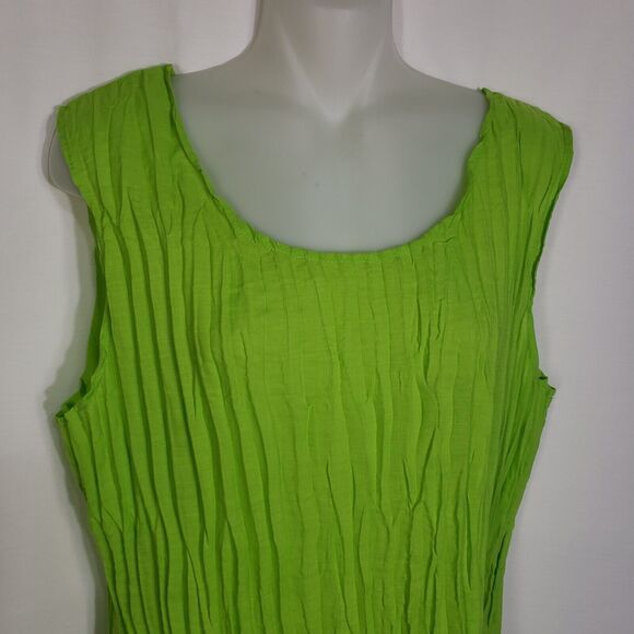 Great Cavalier St. Paul Womens Blouse Shell 2 Piece Large Green Button Ruffle - Picture 6 of 12